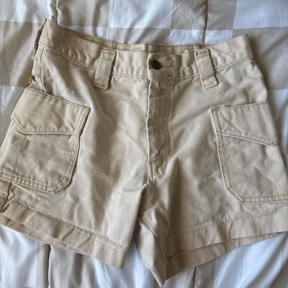 Farah Women's Cream and Tan Shorts